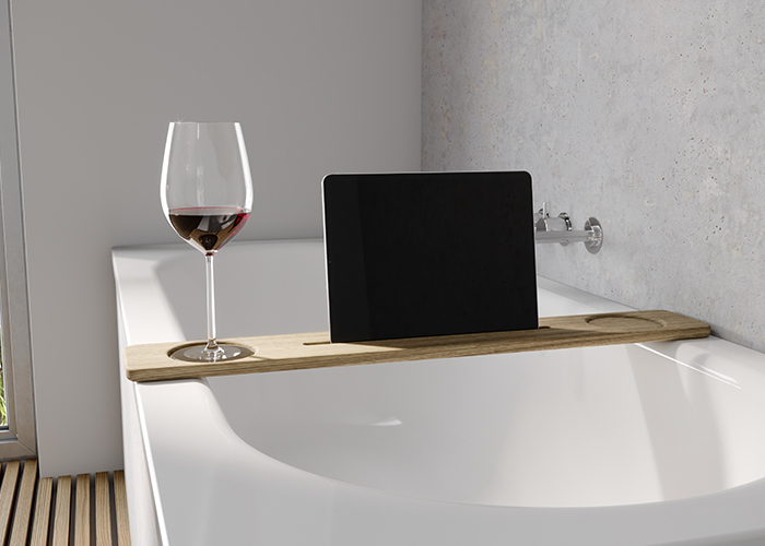 Schmidlin ELEMENT magnetic bathtub tray